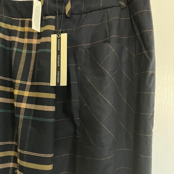 Topshop Multi-Plaid Wide Leg Trouser - Picture 5 of 6